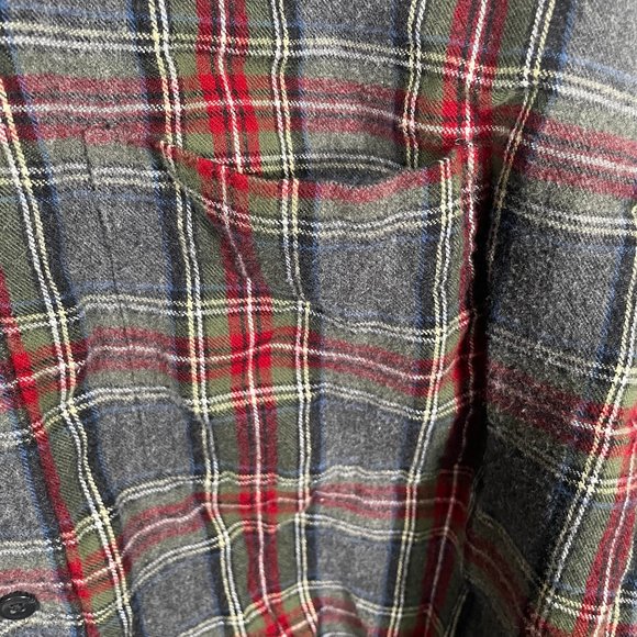 L L Bean Flannel Button Down Shirt Large Red Plaid Sleeve Traditional Fit Red - Picture 2 of 7